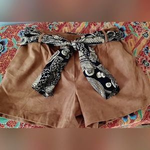 TALBOTS camel color; suede/leather shorts